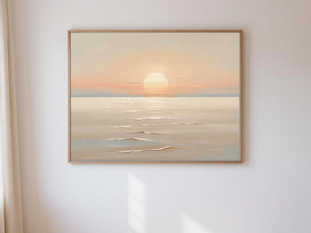 Pastel Ocean Sunrise Wall Art Print – Modern Coastal Seascape Decor - Etsy