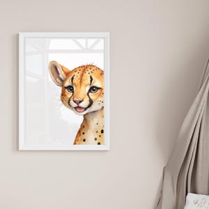 Geparden-Babyzimmer Druck | Kinderzimmer Wand Kunst | Wilde wundervolle Safari Tiere