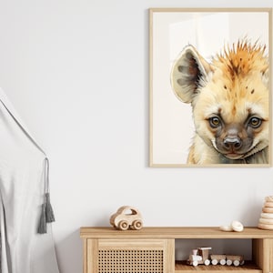 Hyäne Baby Zimmer Druck | Kinderzimmer Wand Kunst | Wilde wundervolle Safari Tiere
