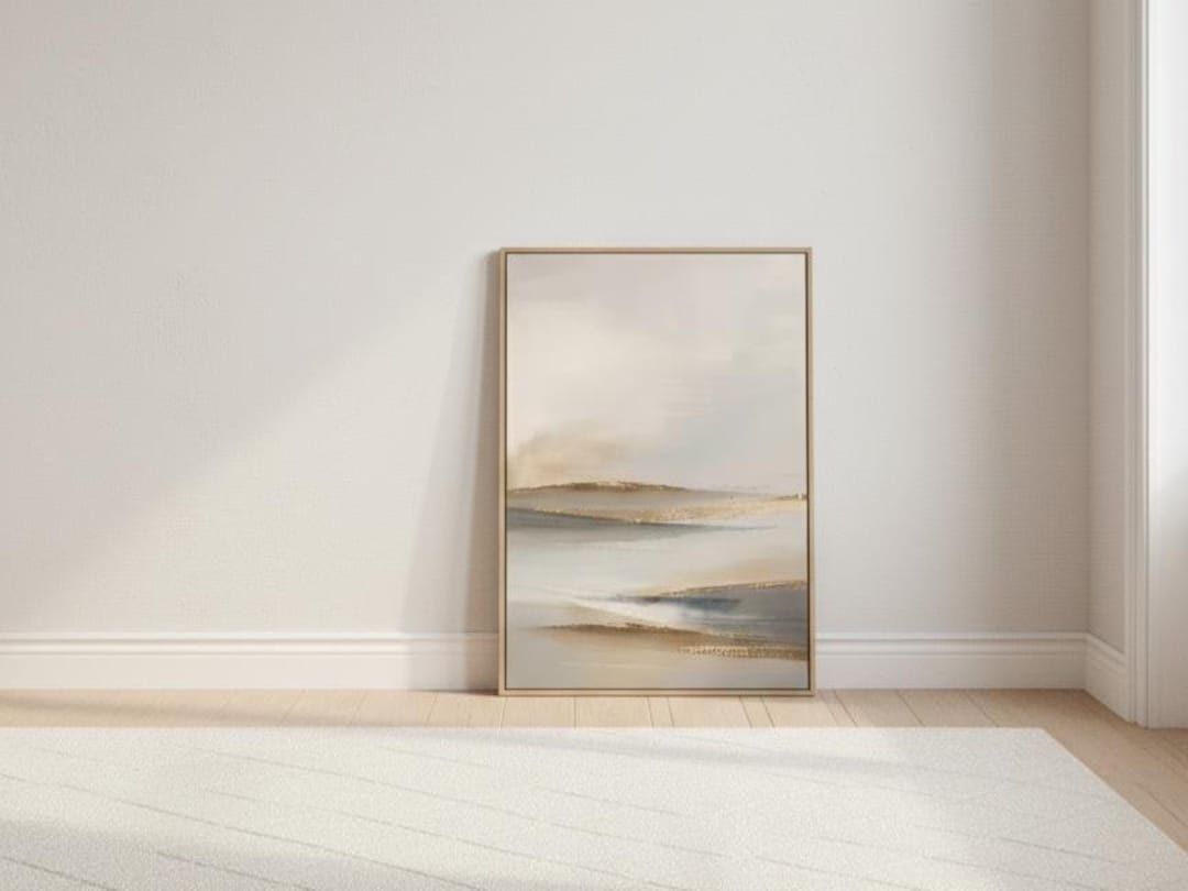 Abstract Landscape Print Neutral Beige Gold Art Earth Tones Wall Decor ...