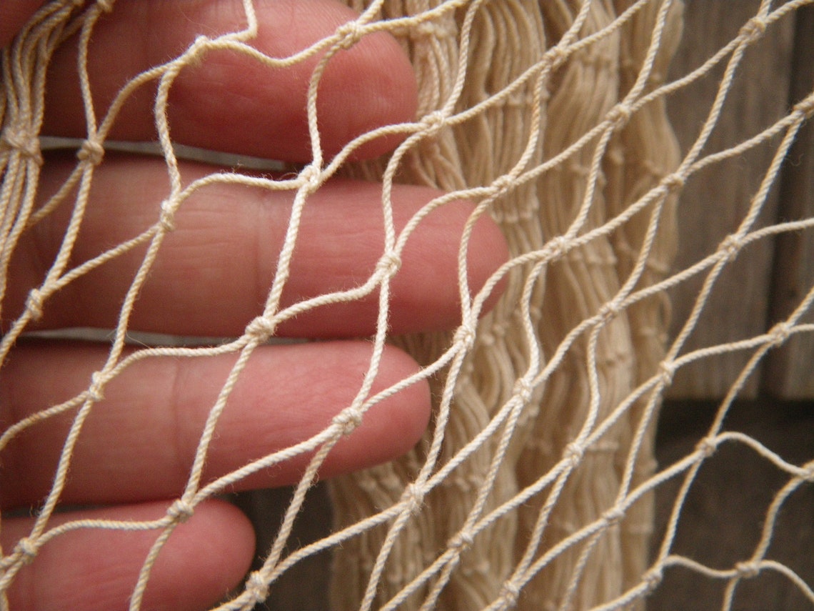 Knotted Cotton Fish Net Netting Skein 25' Long x 5' Etsy