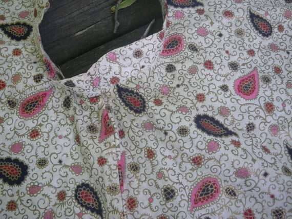 1950s Flocked Cotton Paisley Print Circle Skirt, … - image 7