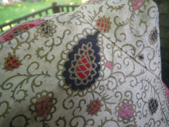 1950s Flocked Cotton Paisley Print Circle Skirt, … - image 8