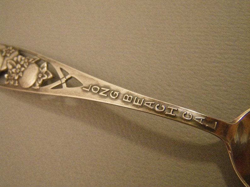 Souvenirs Events Oranges Flowers Long Beach California Sterling Silver Souvenir Spoon Art Collectibles