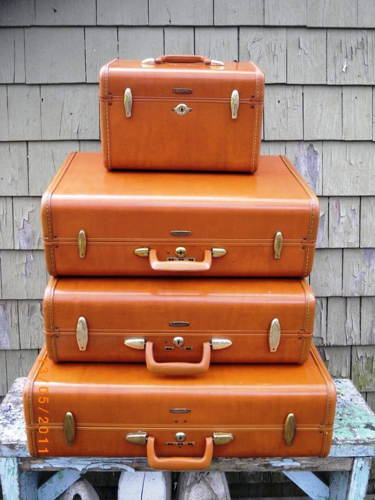 Vintage Samsonite Leather Luggage Vintage 1950s Samsonite