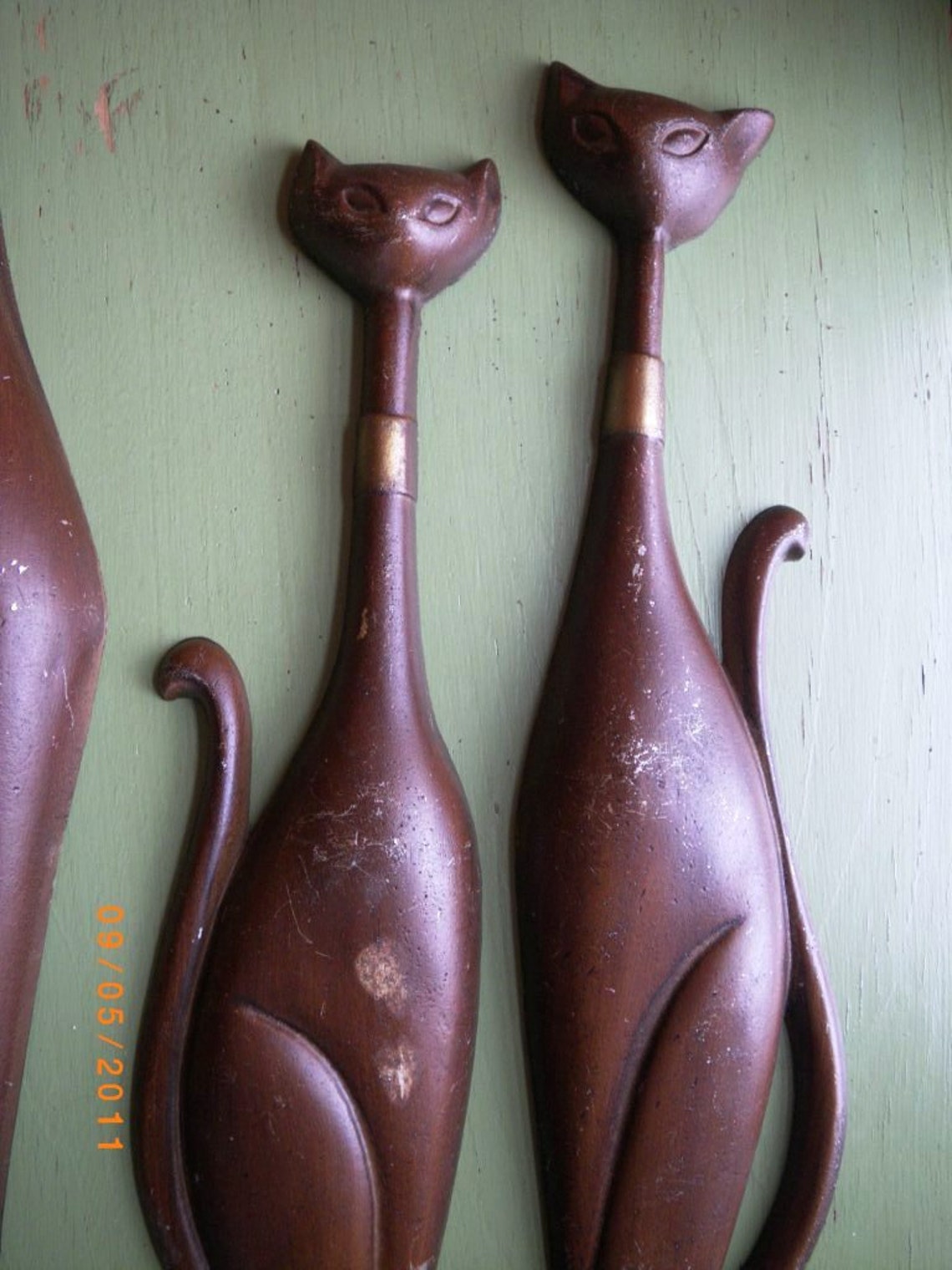 Vintage Mid Century Modern Sexton Cats Wall Art Cast Metal Etsy