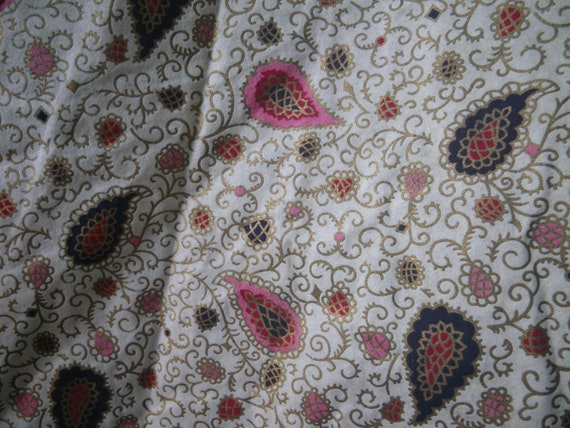 1950s Flocked Cotton Paisley Print Circle Skirt, … - image 6