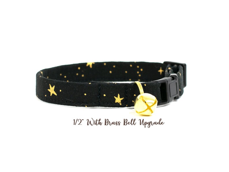Black and Gold Cat Collar Star Cat Collar Designer Cat Etsy
