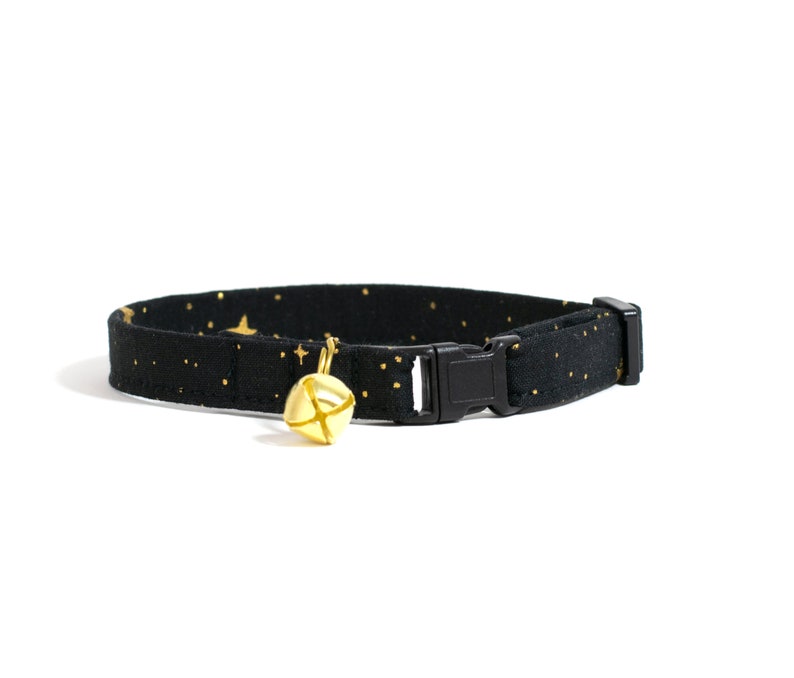 Black and Gold Cat Collar Star Cat Collar Designer Cat Etsy