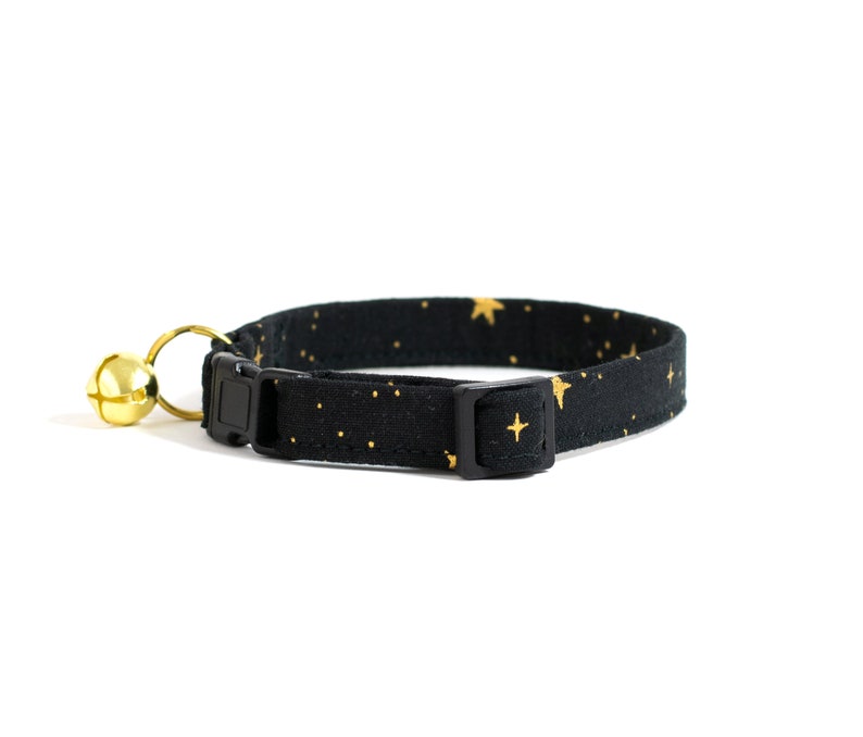 Black and Gold Cat Collar Star Cat Collar Designer Cat Etsy