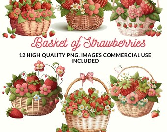 Watercolor Strawberry Clipart, Berry Sweet Clipart, Fruit Clipart, Daisy Clipart, Strawberry Png, Strawberry Theme, Summer Clipart, PNG