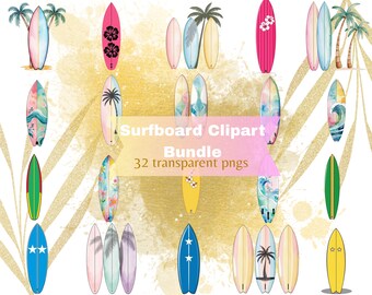 Pastel color Surfboard clipart surfboard digital sticker watercolor surfboard png island png beach clipart palm trees digital sticker