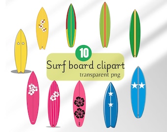 Surfbrett Clipart Aquarell Surfbrett digitale Aufkleber Surfbrett png Insel png Strand Hawaii png Surfen digitale Aufkleber