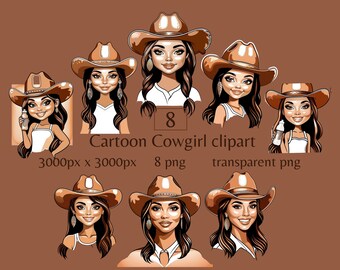 Cartoon cowgirl clipart style cowgirl png brat girls png girl with cowboy hat digital sticker cute cowgirl clipart chibi girl clipart