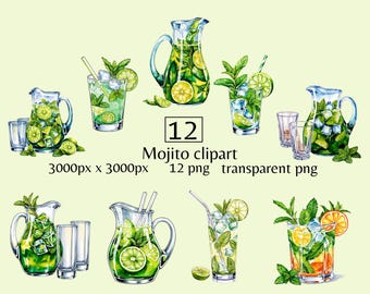 Mojito clipart cocktail clipart watercolor cocktail clipart drinks digital sticker summer drinks clipart alcohol clipart Mojito png