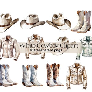 Watercolor Cowboy Clipart Set: Western Graphics, Cowboy Hat & Boots (PNG Digital Download