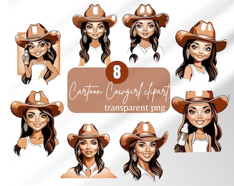 Cartoon cowgirl clipart style cowgirl png brat girls png girl with cowboy hat digital sticker cute cowgirl clipart chibi girl clipart