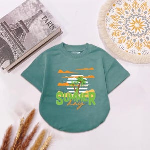 Summer Day Baby Romper, Beach Baby Bodysuit, Ocean Lover Gift, Aesthetic Coastal Outfit, Retro Vacation romper for baby girl, Baby gift