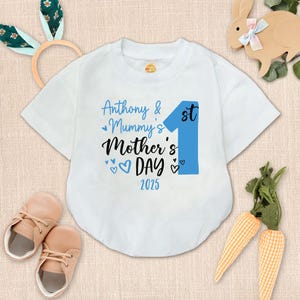 Personalised First Mother's Day Baby Romper, Mother's Day Gift Outfit, 1st First Mother's Day, Mummy Gift for Baby, Summer Outfit vibes