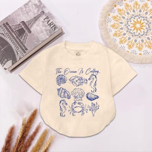 The Ocean is calling Baby Bodysuit, Summer Time Baby romper,  Cute Summer Baby Outfit, Trendy Summer Design, Girly Summer, Animal Ocean