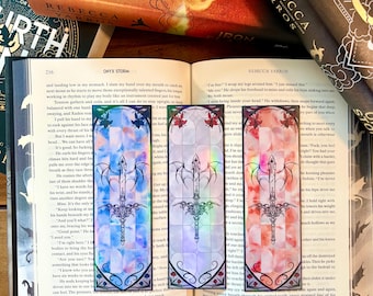 Holographic Dragon Stained Glass Bookmark: Fantasy Book Lover Gift