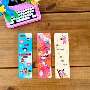 Y2K Bookmarks | Laminated Bookmarks | Nostalgic Bookmarks | 2000s Kids | 90s Kids | Lizzie McGuire | Powerpuff Girls | Courage | Throwback