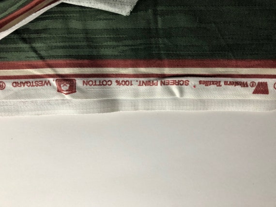 Wavy Stripe Drapery Fabric Green Cranberry Tan Western Textile Etsy