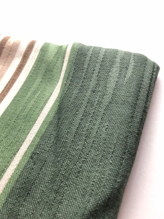 Wavy Stripe Drapery Fabric Green Cranberry Tan Western Textile Etsy