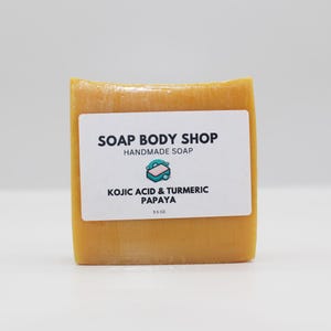 Handmade Turmeric Kojic Papaya Soap: Unscented Goat Milk Skincare
