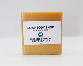 Handmade Kojic & Goat's Milk Soap: Unscented, Coconut Oil, 3.5 oz
