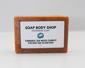 Handmade Turmeric Sea Moss Soap: Golden Goat Milk Botanical Bar