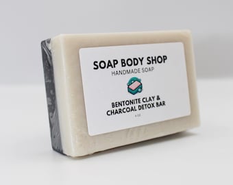 Charcoal & Bentonite Clay Detox Soap – Herbal Citrus Scent, 4oz