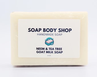 Handmade Neem & Tea Tree Soap: Goat's Milk, Lavender, Jojoba