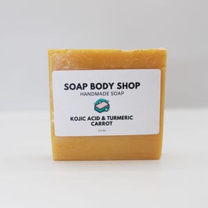 Handmade Turmeric Kojic Carrot Soap: Unscented Goat&#39;s Milk Soap