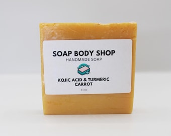 Handmade Turmeric Kojic Carrot Soap: Unscented Goat's Milk Soap