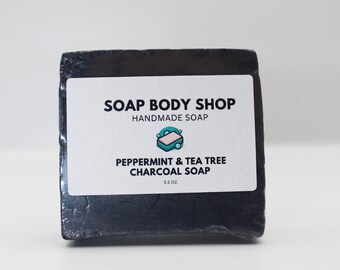 Peppermint Tea Tree Charcoal Soap: Deep Cleansing Goat's Milk Soap