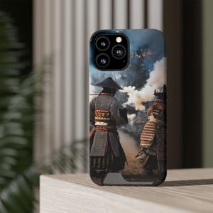 Samurai Phone Case with Card Holder, Unique Gift for Men, Warrior Design, Phone Accessories, Birthday, Christmas, Japanese Aesthetic