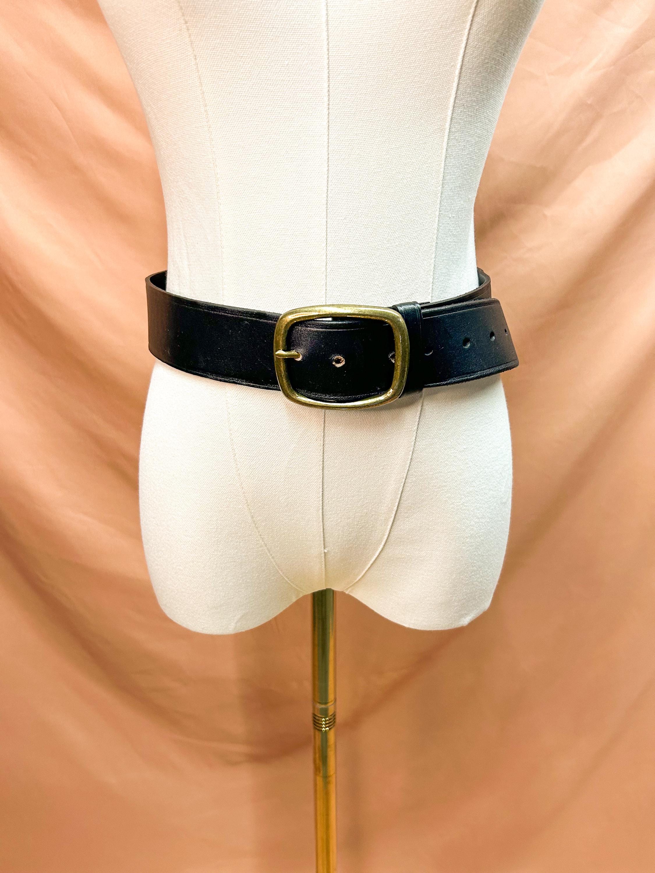 1980\'s Vintage Black Leather Belt 5 ropes 2\