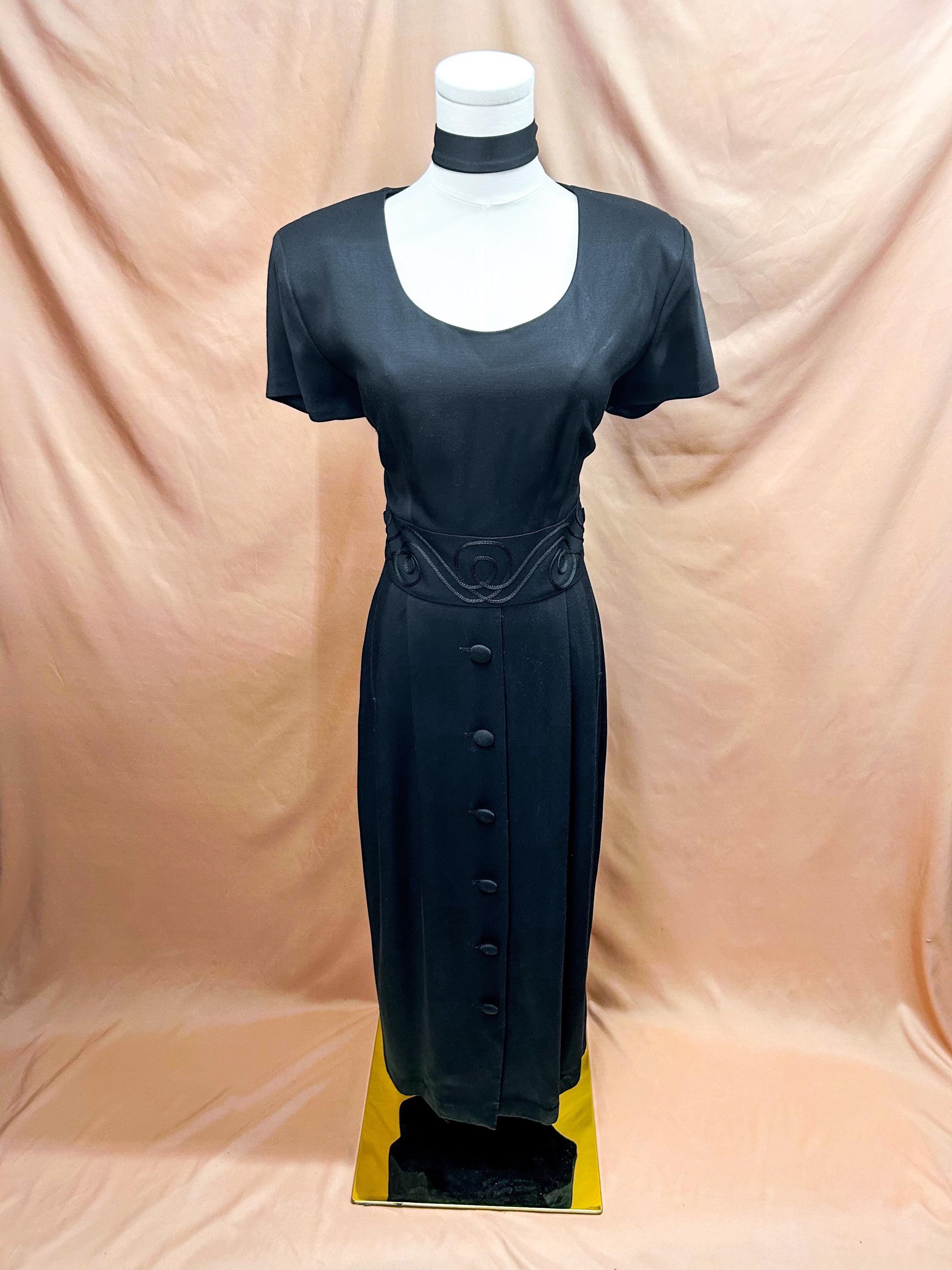 black stevie nicks dress satin prom gown SIZE:TED SIZE 4 (UK 14) Sophie Dee Black Dress