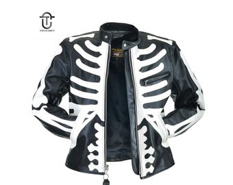 Vanson スケルトンレザージャケット | 本物の牛革バイカージャケット