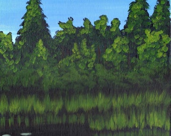 Pond and Lily Pads -  Acrylic Painting