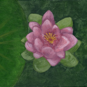 Nénuphar - Peinture florale acrylique