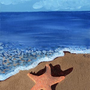 Zeester - acrylschilderij zeegezicht