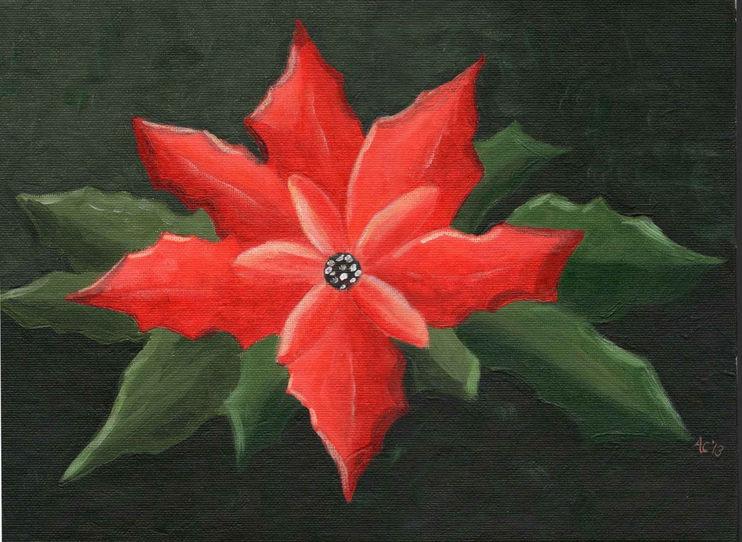 Weihnachtsstern - Acryl Blumen Gemlde - Etsy sterreich