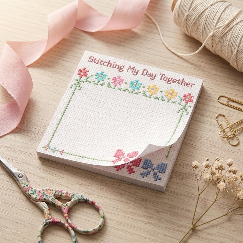 Custom Stitch Notepad Cross Stitch Notepad Design Inspiration Craft Desk Accessory ...