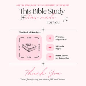 Numbers Bible Study Guide (36 Chapters) | Digital Bible Study Journal | Christian Devotional PDF | Bible Study for Women & Small Groups
