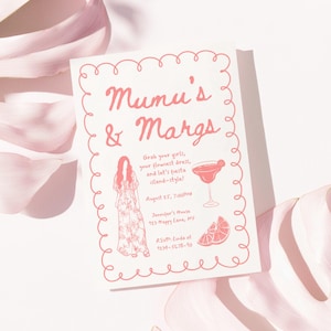 Mumu and Margarita Party Invitation, Editable Digital Invite for Girls Night, Instant Download Tropical Canva Template - P9b