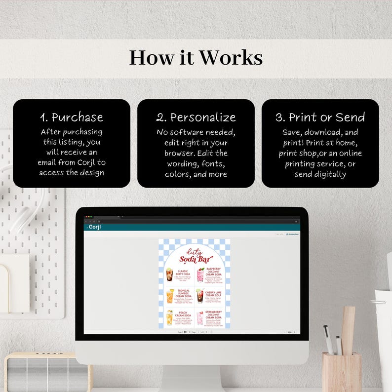 She's Ready To Pop Baby Shower Dirty Soda Bar Recipe Sign, Drinks Menu Sign, Customizable Digital Sign, Soda Pop Baby Shower Decor - BS101