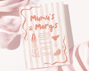 Invito alla festa Mumus and Margaritas, invito digitale modificabile per serata tra ragazze, modello Canva tropicale con download immediato - P5b