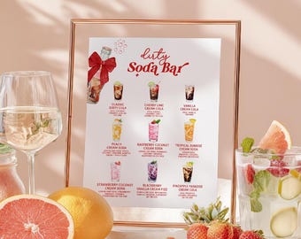 Sie ist bereit für die Babyparty Dirty Soda Bar Rezept-Schild, Getränkemenü-Schild, anpassbares digitales Schild, Soda Pop-Babyparty-Dekor - BS35
